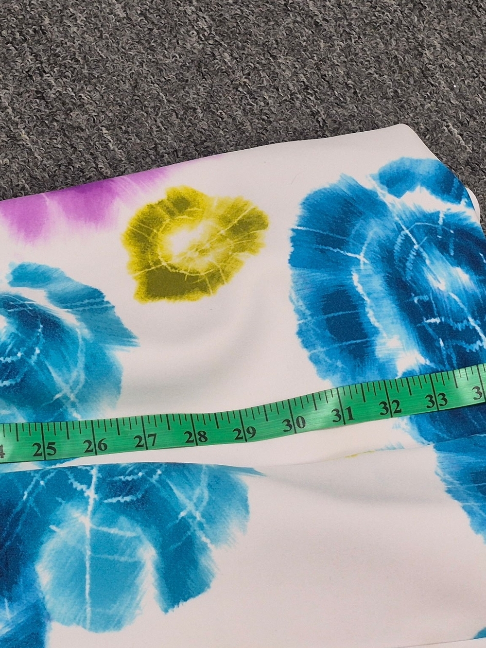 White Floral Dress with Blue Yellow And Purple Dedign